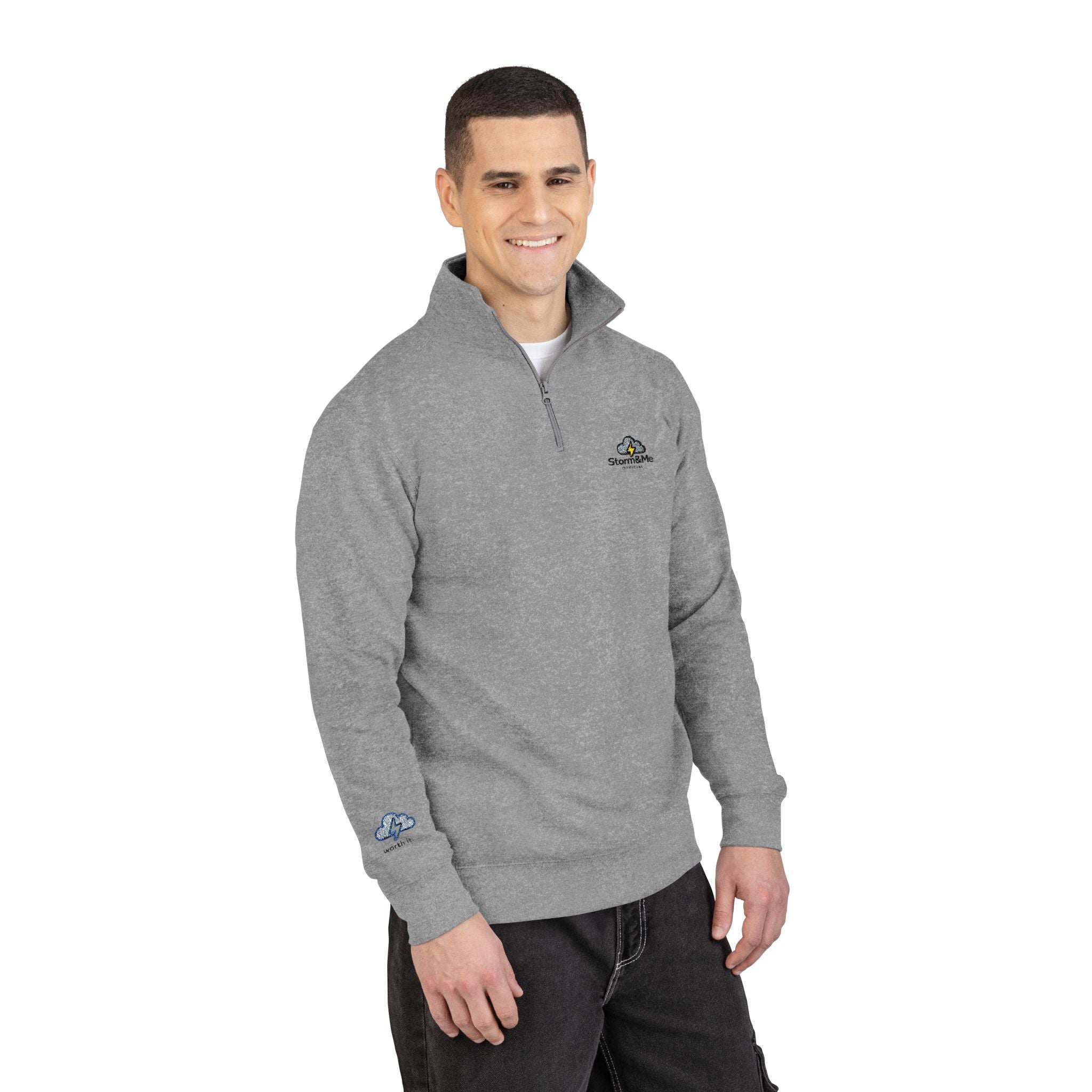 Embroidered Half-Zip Pullover — ‘Some Things Aren’t Worth It… But You Are’