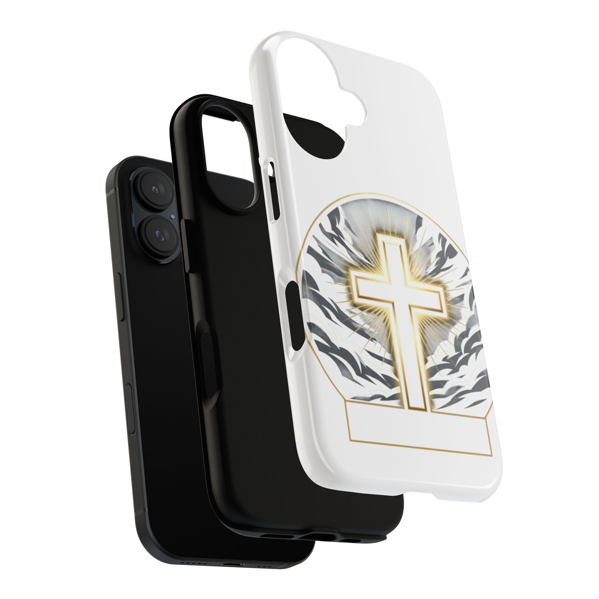 Faith Over Fear Phone Case – Cross & Storm Design, Tough Protective Case