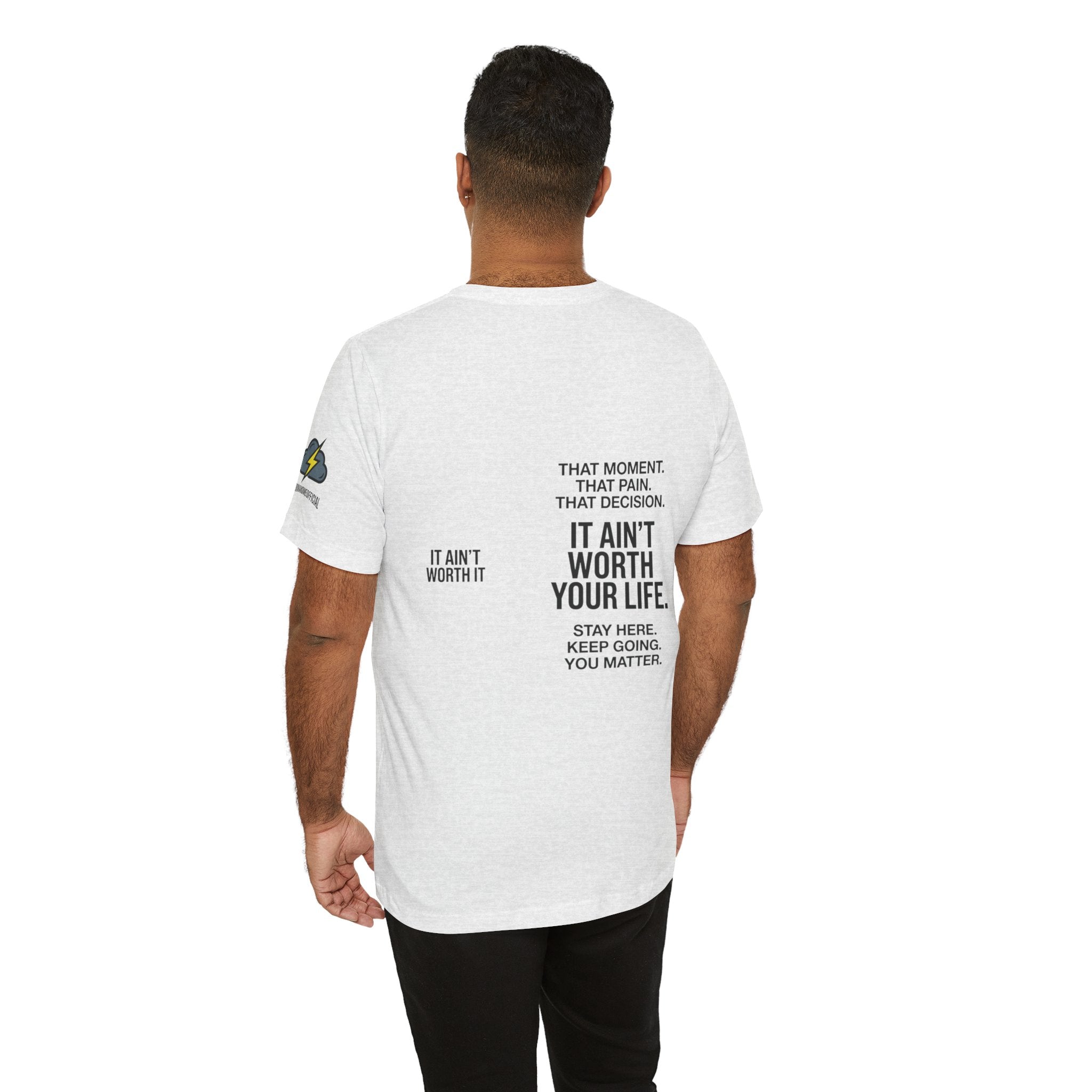 T‑Shirt — “It Ain’t Worth It” Suicide Prevention Heartbeat Tee